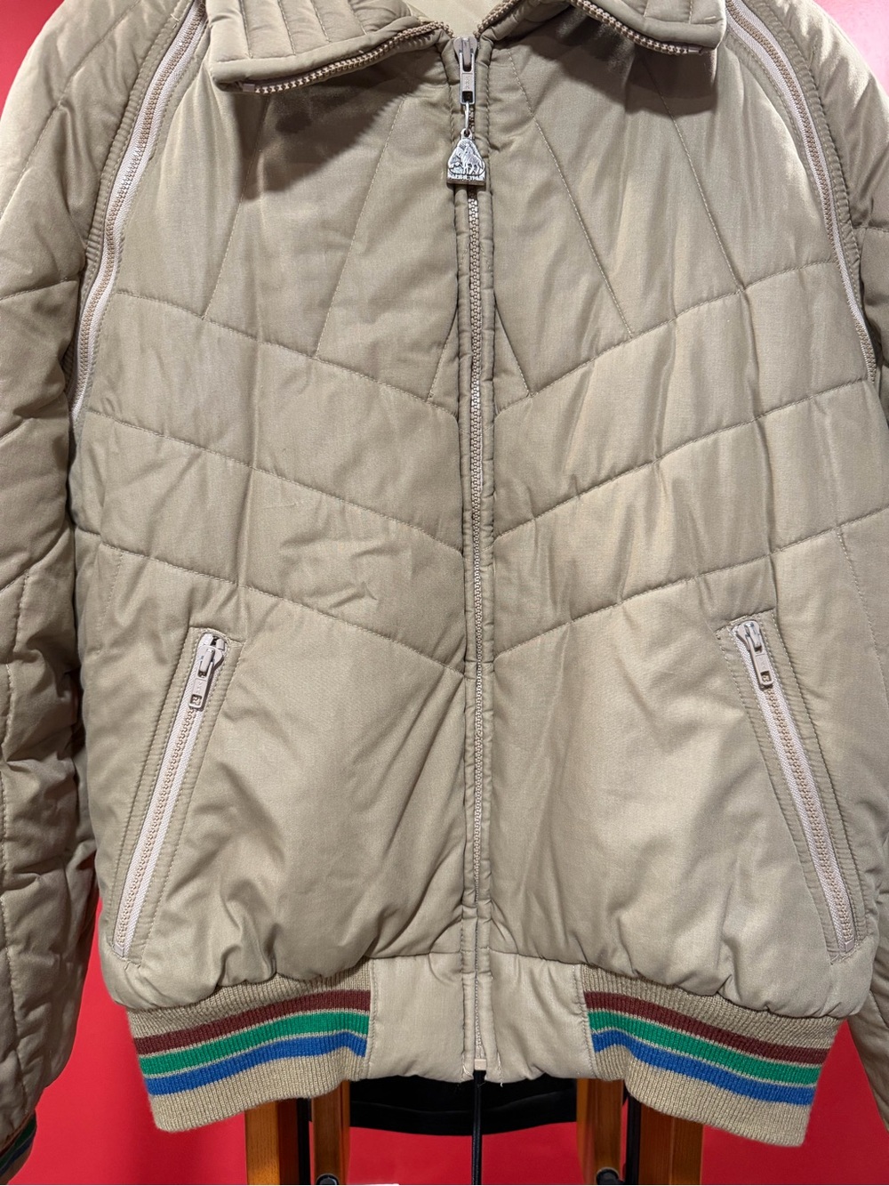 Vintage Pacific Trail Convertible Puffer Jacket Zip Off Sleeves Women’s M Tan - Picture 4 of 13